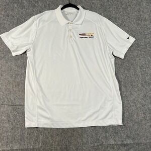 Nike Men's Golf Polo Shirt Size‎ XL Dri-Fit White Jimbo Fisher Football Camp